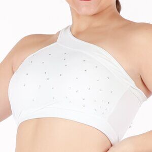 Weissman AM White Rhinestone Dance Top